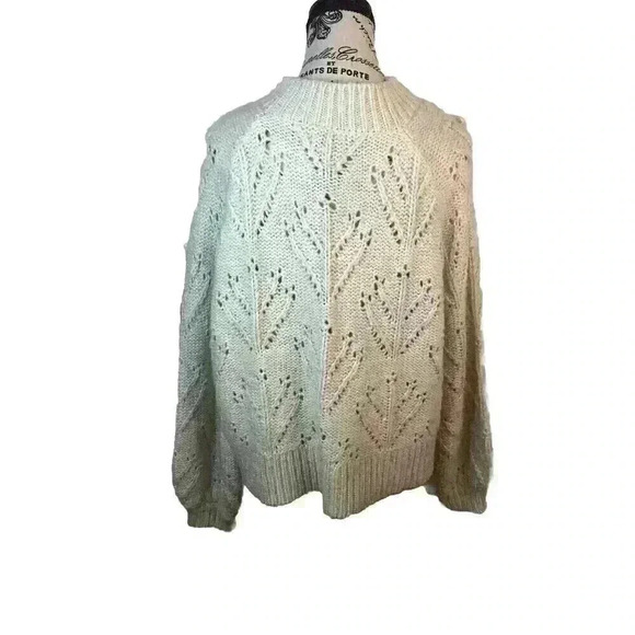 Silverflint Large Ivory Open Knit Sweater Alpaca Wool Blend L/S - Picture 4 of 6